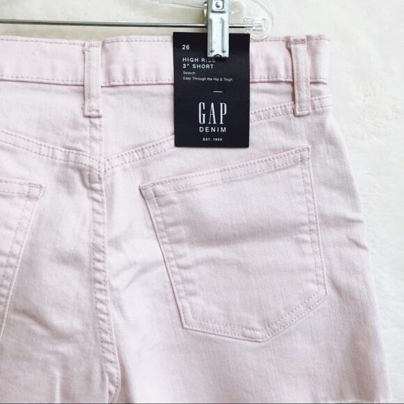 GAP Light Pink High Rise 3" Denim Shorts - Picture 5 of 8